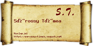 Sárossy Tímea névjegykártya