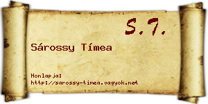 Sárossy Tímea névjegykártya
